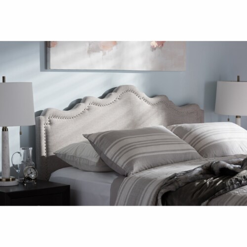 Baxton Studio Nadeen Fabric Upholstered Queen Headboard in Gray