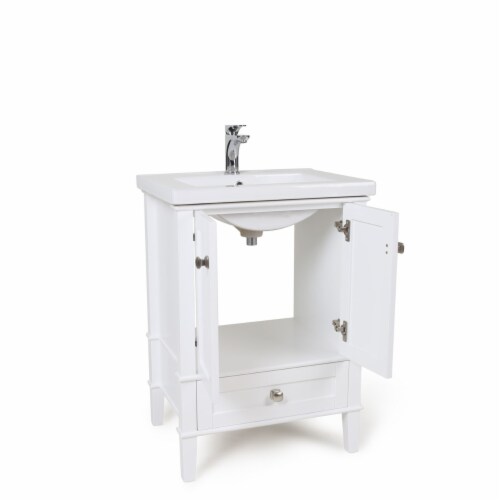 Elegant Decor VF-2001 24 in. Single Bathroom Vanity Set, White - Large Perspective: bottom