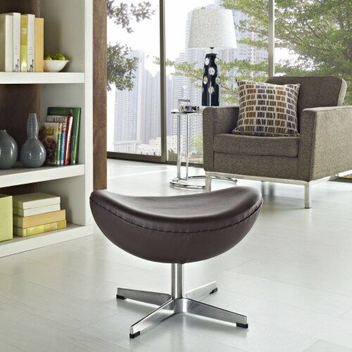 Glove Leather Ottoman - Brown Perspective: bottom