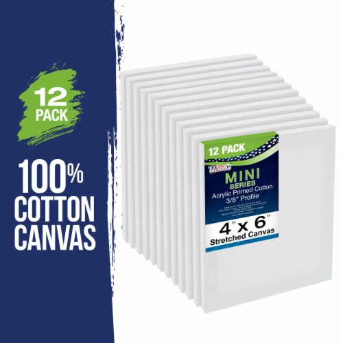 4  x 6  Stretched Canvas with 8  Mini Wood Display Easel Kit, 12 Pack - Artist Tabletop Stand Perspective: bottom