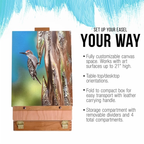 Antigua Adjustable Wood Table Sketchbox Easel, Beechwood - Portable Artist Storage Case Perspective: bottom