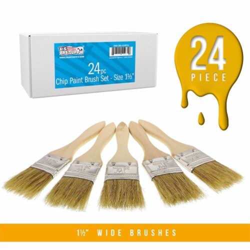 24 Pack of 1-1/2 inch Paint and Chip Paint Brushes for Paint, Stains, Varnishes, and Glues Perspective: bottom
