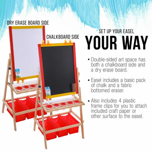 Flip-Over Children's Double-Sided Paint & Drawing Art Easel with Chalkboard, Dry Erase Board Perspective: bottom