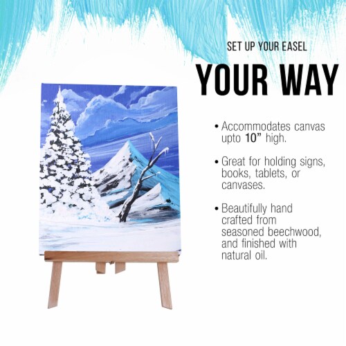11  Small Tabletop Display Stand A-Frame Artist Easel - Portable Beechwood Tripod Easel Perspective: bottom