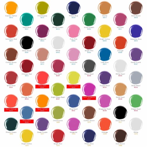 6 Color Fluorescent Acrylic Neon Colors Airbrush Paint Set with Reducer & Cleaner Perspective: bottom