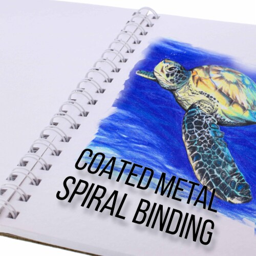 9  x 12  Heavy-Weight Paper Spiral Bound Sketch Pad, 30 Sheets, 90 Pound (160gsm) - 2 Pads Perspective: bottom