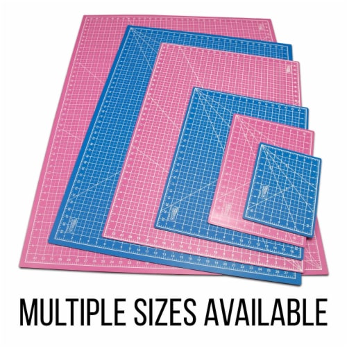12  x 18  Pink/Blue Self Healing 5-Ply Double Sided Durable Non-Slip PVC Cutting Mat Perspective: bottom
