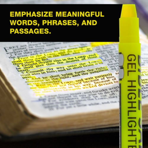 Bright Neon Fluorescent Yellow Twist-Up Bible Safe Gel Highlighter Markers- 6 Pack Perspective: bottom