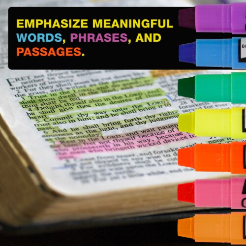 Bible Safe Gel Highlighters, Pack of 12 - 6 Bright Neon Yellow Highlight Colors Plus 6 Colors Perspective: bottom