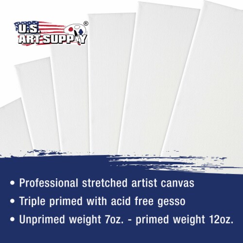 10 Assorted Medium Stretched Artist Paint Canvases (10 Pack), 10 Medium  Canvas Set - QFC