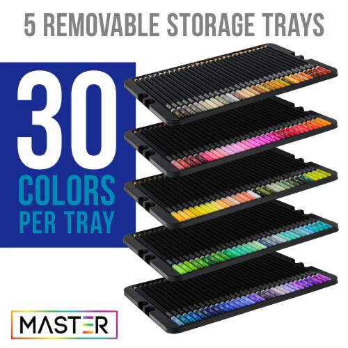 150 Colored Pencil Mega Set with Storage Tin - Ultra-Smooth Artist Quality,  Vibrant Colors, 150 Piece Pencil Set - Kroger