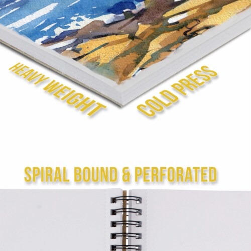 5.5 x 8.5 HeavyWeight Watercolor Painting Paper Pad, 12 Sheets, 60 Pound (300gsm) 3 Pads, 5.5