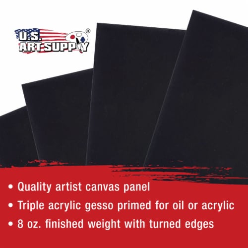 6  X 6  Black Acid Free Canvas Panels 6-Pack (1 Full Case of 6 Single Canvas Panels) Perspective: bottom