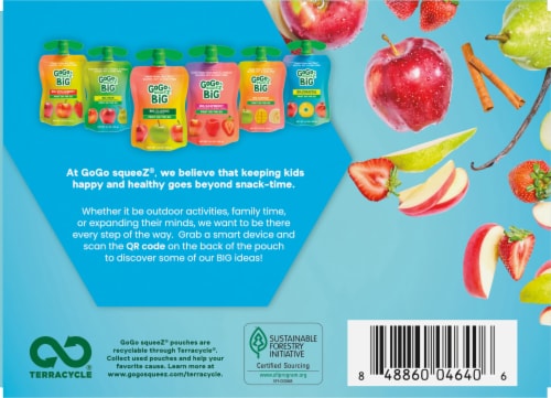 GoGo SqueeZ Big SqueeZ Pear & Strawberry Applesauce Pouches Perspective: bottom