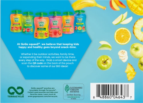 GoGo Squeez® Pineapple & Mango Applesauce Pouches Perspective: bottom