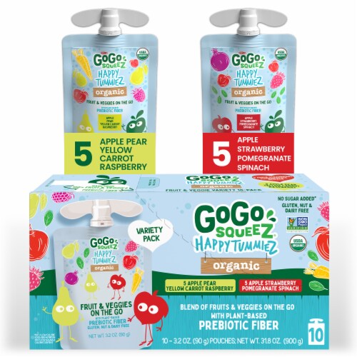 GoGo SqueeZ® Happy TummieZ Organic Fruit & Veggie Pouches Perspective: bottom