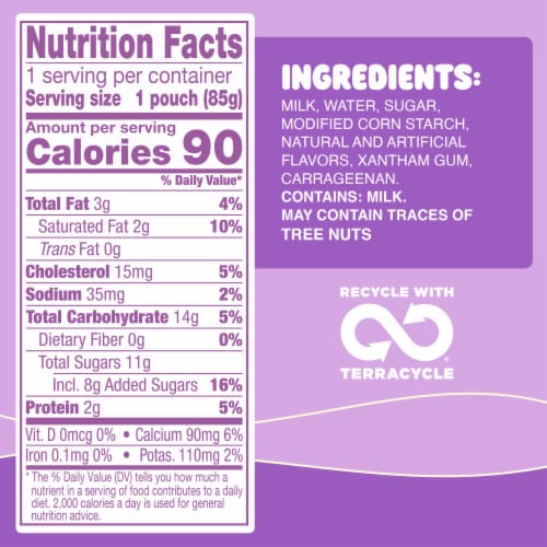 GoGo squeeZ PuddingZ Vanilla Snack Pudding On-the-Go Pouches Perspective: bottom
