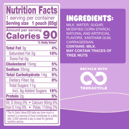 GoGo squeeZ PuddingZ Vanilla Snack Pudding On-the-Go Pouches Perspective: bottom