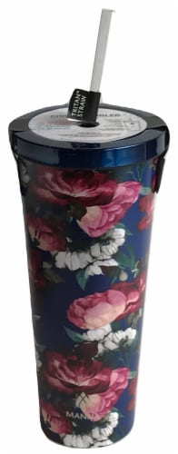 Manna Chilly Tumbler - Blue Flowers Perspective: bottom
