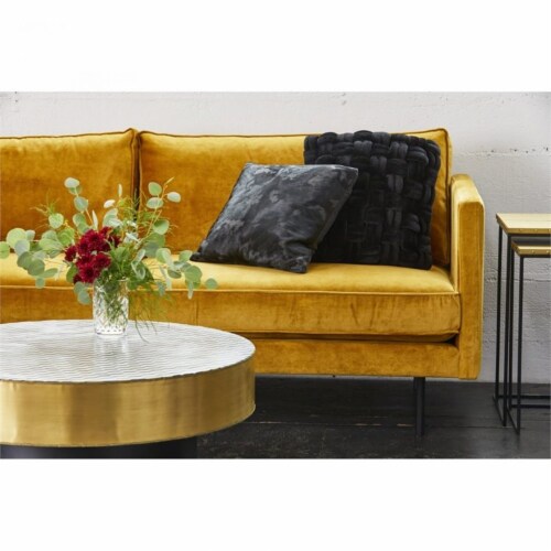 Moe's Home Collection Optic Metal Coffee Table with Bone Veneer Top in Yellow Perspective: bottom