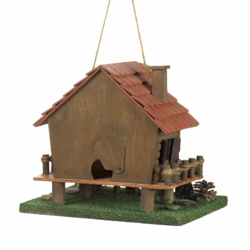 Zingz & Thingz Woodland Cabin Birdhouse Perspective: bottom