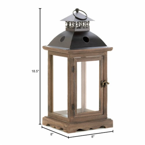 Home Locomotion  Large Rustic Wood Lantern Perspective: bottom
