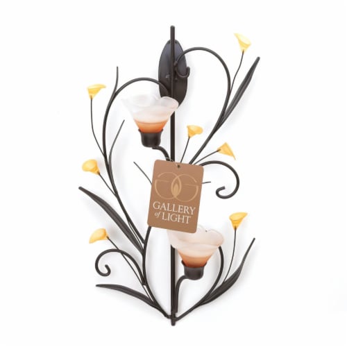 Koehler Home Kitchen Decorative Gift Amber Lilies Candle Wall Sconce Perspective: bottom