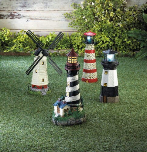 Solar lighthouse garden statue deals