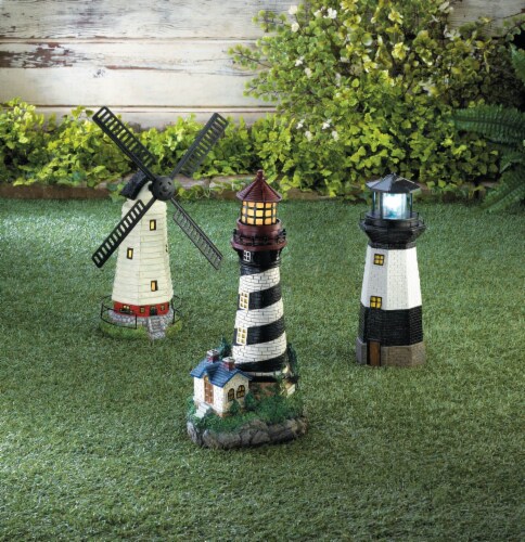 Solar powered lighthouse discount garden ornament