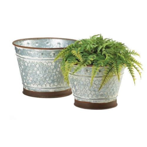 Summerfield Terrace 10018834 Metal Galvanized Planters Perspective: bottom