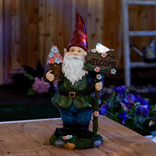 SOLAR BLUEBIRD GNOME WELCOME STATUE 1 Foods Co