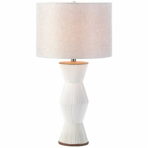 Zingz & Thingz Nikki Chu Gable Ridges Ceramic Table Lamp in White Perspective: bottom
