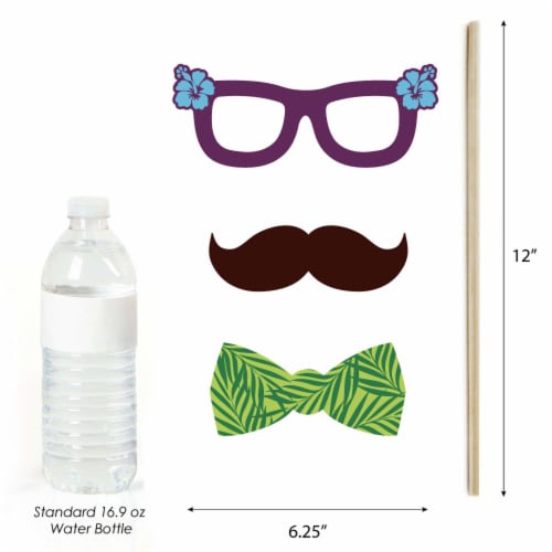 Big Dot of Happiness Tiki Luau - Tropical Hawaiian Summer Party Photo Booth Props Kit - 20 Ct Perspective: bottom