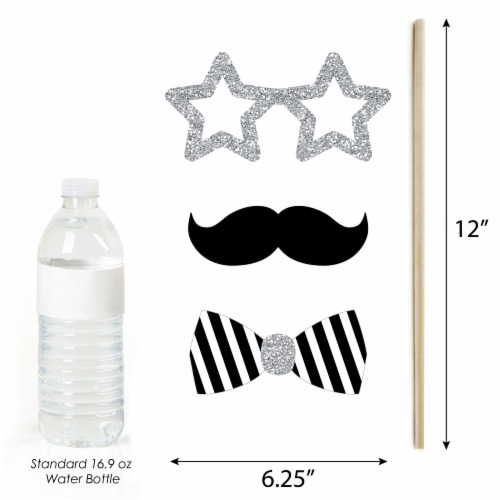 Big Dot of Happiness New Years Eve Party - Silver 2023 New Year Party Photo Booth Props 20 Ct Perspective: bottom