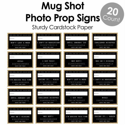 Big Dot of Happiness New Year's Eve Gold - Resolution Mug Shots Photo Booth Props 20 Ct Perspective: bottom