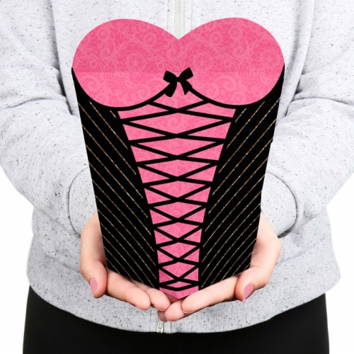 Big Dot of Happiness Girls Night Out Bachelorette Lingerie Heart Shaped Favor Boxes 12 Ct Perspective: bottom