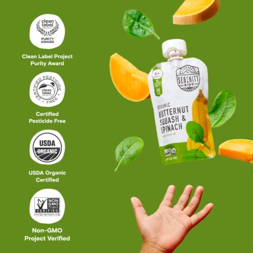 Serenity Kids Organic Butternut & Spinach with Organic Olive Oil Pouch Perspective: bottom
