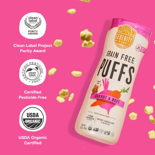 Serenity Kids Grain Free Puffs, Carrot & Beet, 1.5oz Perspective: bottom