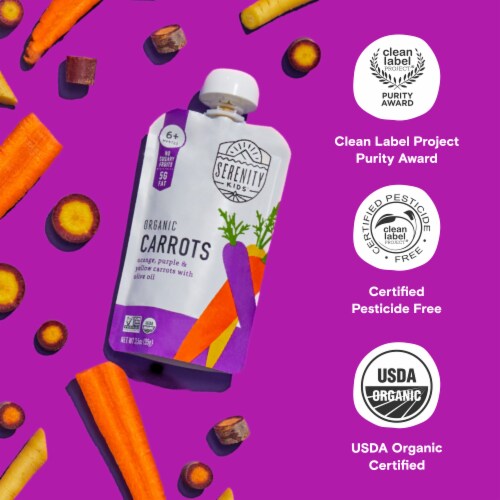 Serenity Kids Organic Carrots with Organic Olive Oil Baby Food Pouch - 3.5oz Perspective: bottom