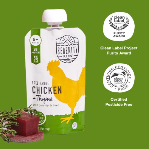 Serenity Kids Free Range Chicken & Thyme with Organic Parsnip & Beet Pouch, 3.5oz Perspective: bottom