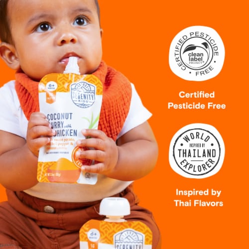 Serenity Kids Coconut Curry Chicken with Organic Vegetables Pouch, 3.5oz Perspective: bottom