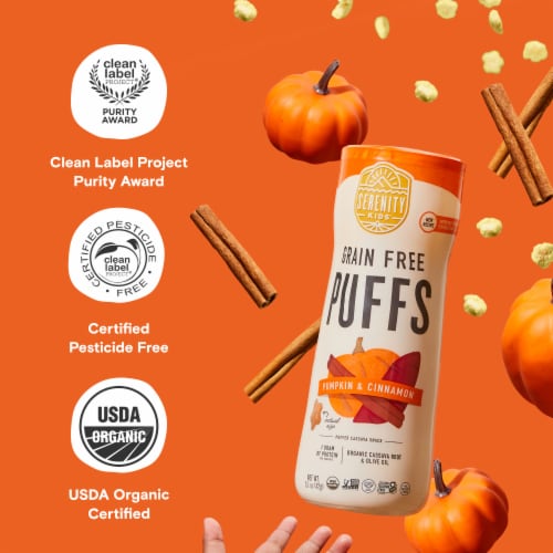 Serenity Kids Grain Free Puffs, Pumpkin & Cinnamon Perspective: bottom