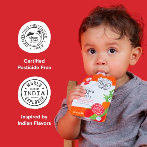 Serenity Kids Chicken Tikka Masala with Organic Vegetables Pouch, 3.5oz Perspective: bottom