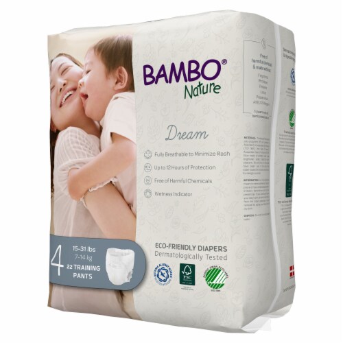 Bambo Nature Dream Toddler Toddler Training Pants Size 4 15 to 31 lbs. 110 Ct Perspective: bottom