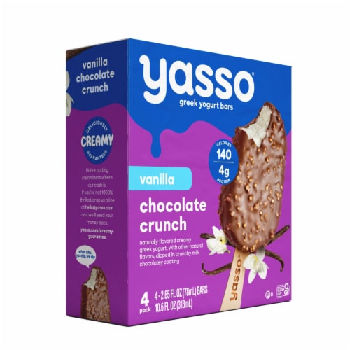 Yasso Frozen Greek Yogurt Vanilla Chocolate Crunch Bars Perspective: bottom