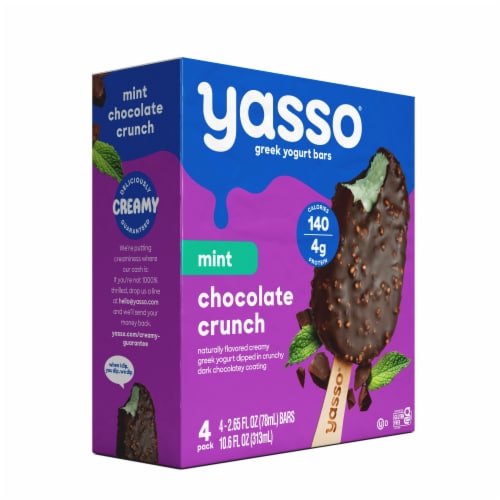 Yasso Frozen Greek Yogurt Mint Chocolate Crunch Bars Perspective: bottom