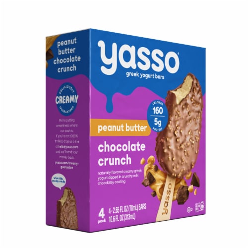 Yasso Peanut Butter Chocolate Crunch Frozen Greek Yogurt Bars Perspective: bottom