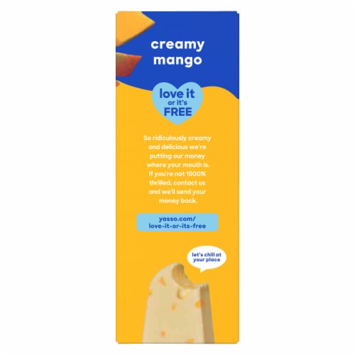 Yasso Creamy Mango Frozen Greek Yogurt Bars Perspective: bottom