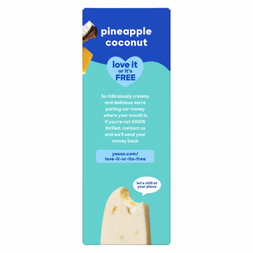 Yasso Creamy Pineapple Coconut Frozen Greek Yogurt Bars Perspective: bottom