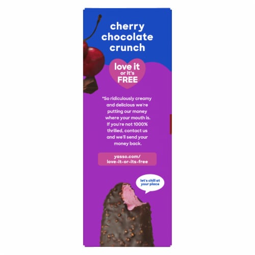 Yasso Cherry Chocolate Crunch Frozen Greek Yogurt Bars Perspective: bottom